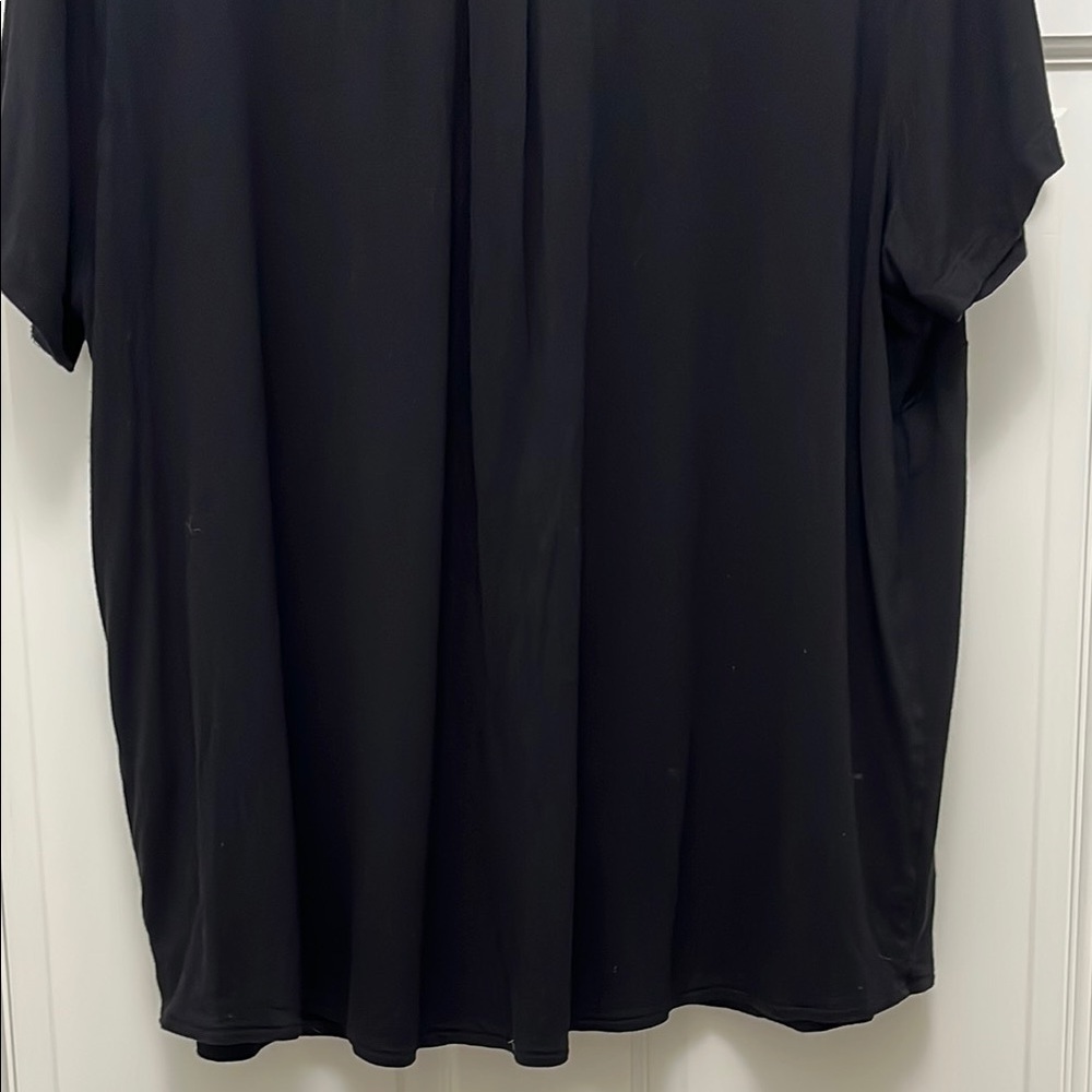 Universal Standard Collared Black Short Sleeve Button Down Top - Size 18 20 - Picture 12 of 16